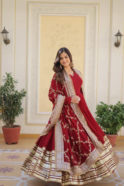 light Purple Chikankari Indian ethnic set for rakhi gift.